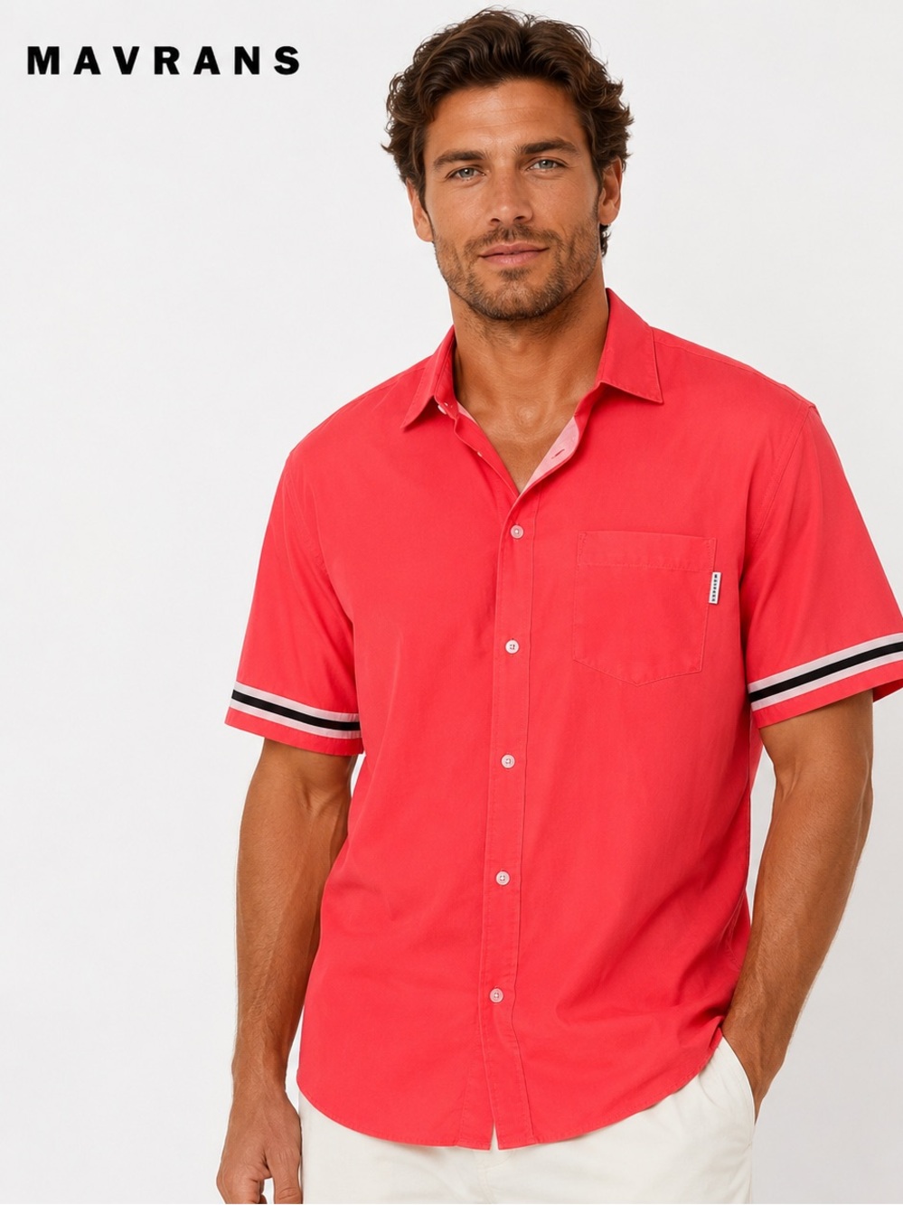 MAVRANS Men’s XL Coral Resort Button-Up Shirt | reCOCO Coconut Blend